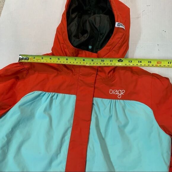 ORAGE youth unisex winter ski jacket hooded 14 XL orange light blue - Picture 11 of 15